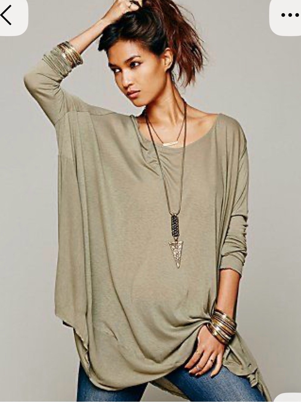Free People Beach Urban Outfitters oversized Scoop tunic - Olive Green- Sz Large